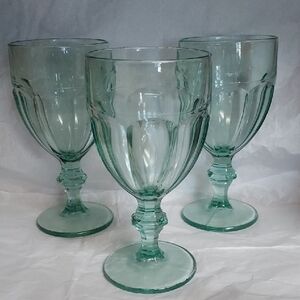 Elegant Green Glass Goblets